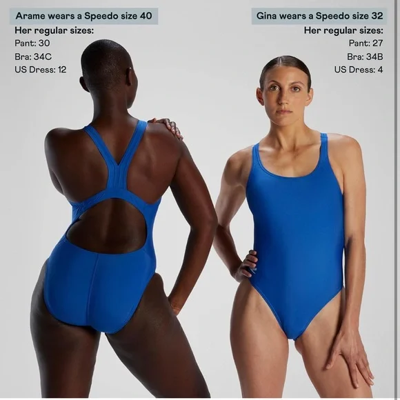 Speedo NWT Women’s Navy Competitive Racing Life Guard One Piece Swimsuit 8/34 - Picture 5 of 6